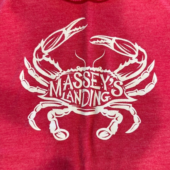 Next Level Apparel Coral Tank Top with Crab Design Vintage Massey’s Landing - Picture 3 of 9
